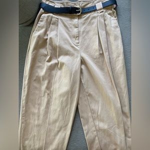 H&M Khaki Style Pants with Removable Belt - Size 10 - NEW